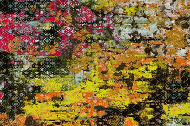 Yüksek çözünürlüklü desenli Geometrik Halı Deseni beyaz tuval üzerinde izole edilmiş renkler