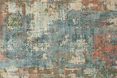 Yüksek çözünürlüklü desenli çiçekli halı deseni beyaz tuval üzerinde izole edilmiş renkler