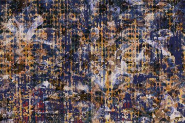 Yüksek çözünürlüklü desenli çiçekli halı deseni beyaz tuval üzerinde izole edilmiş renkler