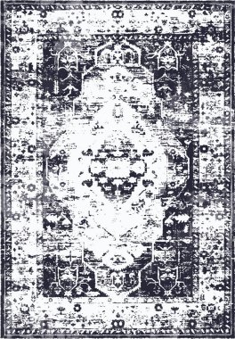 Orijinal yıkanmış efekt vektör halı tasarımı ve grunge desenli illüstrasyon 