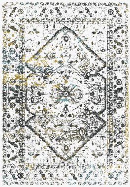 Orijinal yıkanmış efekt vektör halı tasarımı ve grunge desenli illüstrasyon 