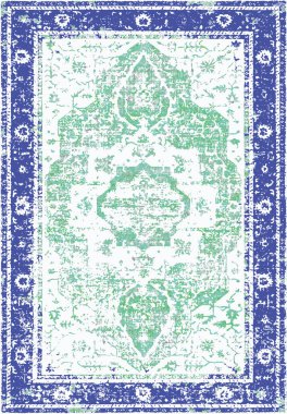 Orijinal yıkanmış efekt vektör halı tasarımı ve grunge desenli illüstrasyon 