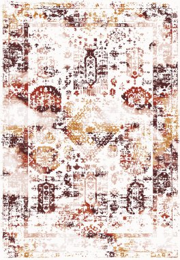 Orijinal yıkanmış efekt vektör halı tasarımı ve grunge desenli illüstrasyon 