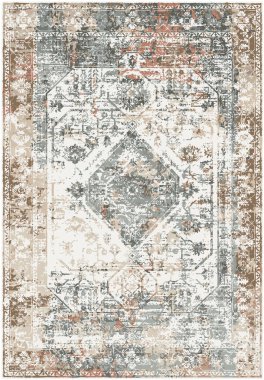 Orijinal yıkanmış efekt vektör halı tasarımı ve grunge desenli illüstrasyon 