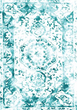 Orijinal yıkanmış efekt vektör halı tasarımı ve grunge desenli illüstrasyon 