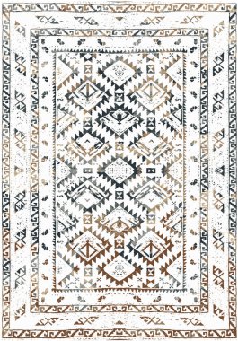 Orijinal yıkanmış efekt vektör halı tasarımı ve grunge desenli illüstrasyon 