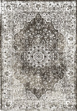 Orijinal yıkanmış efekt vektör halı tasarımı ve grunge desenli illüstrasyon 