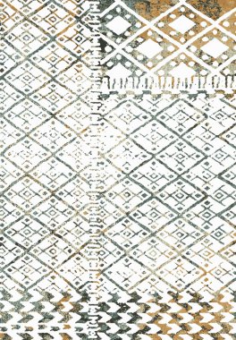 Orijinal yıkanmış efekt vektör halı tasarımı ve grunge desenli illüstrasyon 