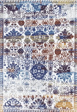 Orijinal yıkanmış efekt vektör halı tasarımı ve grunge desenli illüstrasyon 