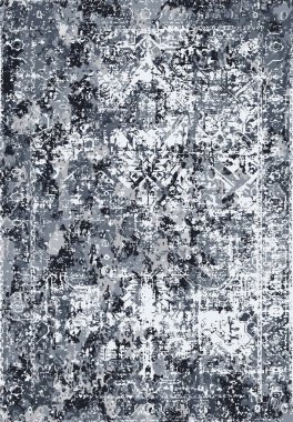 Orijinal yıkanmış efekt vektör halı tasarımı ve grunge desenli illüstrasyon 