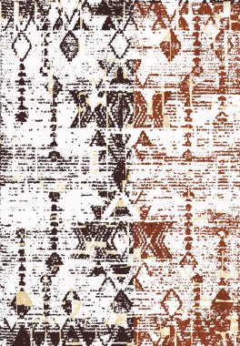 Orijinal yıkanmış efekt vektör halı tasarımı ve grunge desenli illüstrasyon 