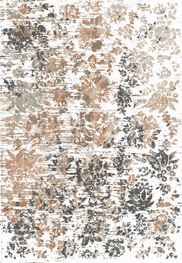 Orijinal yıkanmış efekt vektör halı tasarımı ve grunge desenli illüstrasyon 