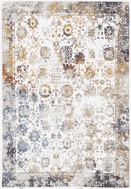 Orijinal yıkanmış efekt vektör halı tasarımı ve grunge desenli illüstrasyon 