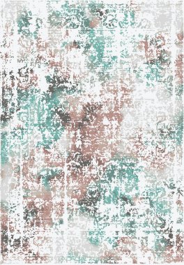 Orijinal yıkanmış efekt vektör halı tasarımı ve grunge desenli illüstrasyon 
