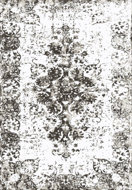 Orijinal yıkanmış efekt vektör halı tasarımı ve grunge desenli illüstrasyon 