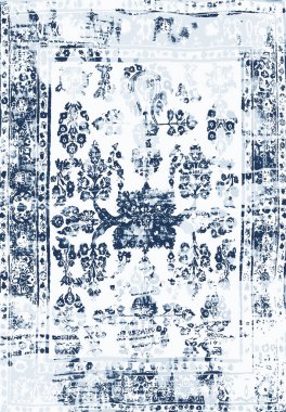 Orijinal yıkanmış efekt vektör halı tasarımı ve grunge desenli illüstrasyon 