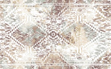 Orijinal yıkanmış efekt, halı tasarımı ve grunge desenli illüstrasyon 