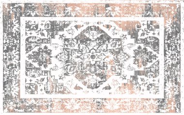 Orijinal yıkanmış efekt, halı tasarımı ve grunge desenli illüstrasyon 