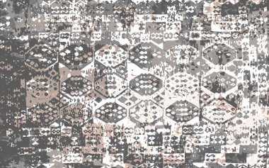 Orijinal yıkanmış efekt, halı tasarımı ve grunge desenli illüstrasyon 