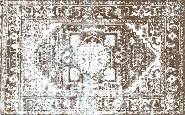 Orijinal yıkanmış efekt, halı tasarımı ve grunge desenli illüstrasyon 