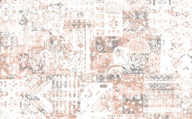 Orijinal yıkanmış efekt, halı tasarımı ve grunge desenli illüstrasyon 