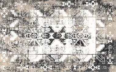 Orijinal yıkanmış efekt, halı tasarımı ve grunge desenli illüstrasyon 