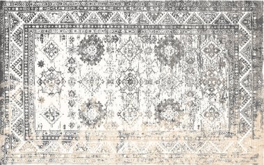 Orijinal yıkanmış efekt, halı tasarımı ve grunge desenli illüstrasyon 