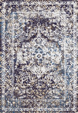 Geometrik Farsça Orijinal Yıkanmış Vector Halı Tasarımı ve grunge desenli illüstrasyon 