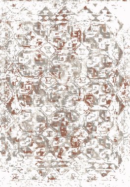 Geometrik Farsça Orijinal Yıkanmış Vector Halı Tasarımı ve grunge desenli illüstrasyon 