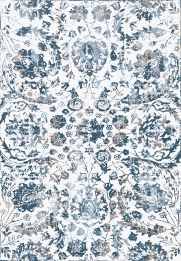 Geometrik Farsça Orijinal Yıkanmış Vector Halı Tasarımı ve grunge desenli illüstrasyon 