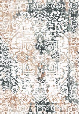 Geometrik Farsça Orijinal Yıkanmış Vector Halı Tasarımı ve grunge desenli illüstrasyon 