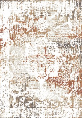 Geometrik Farsça Orijinal Yıkanmış Vector Halı Tasarımı ve grunge desenli illüstrasyon 