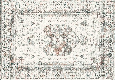 Orijinal, modası geçmiş halı tasarımı ve grunge desenli illüstrasyon 