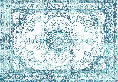 Orijinal, modası geçmiş halı tasarımı ve grunge desenli illüstrasyon 