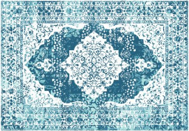 Orijinal, modası geçmiş halı tasarımı ve grunge desenli illüstrasyon 