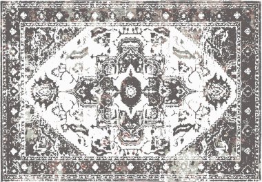 Orijinal, modası geçmiş halı tasarımı ve grunge desenli illüstrasyon 
