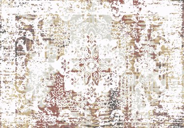 Orijinal, modası geçmiş halı tasarımı ve grunge desenli illüstrasyon 