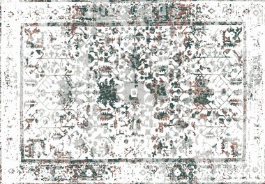 Orijinal, modası geçmiş halı tasarımı ve grunge desenli illüstrasyon 