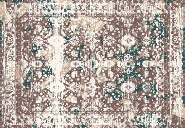 Orijinal, modası geçmiş halı tasarımı ve grunge desenli illüstrasyon 