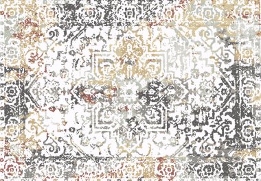 Orijinal, modası geçmiş halı tasarımı ve grunge desenli illüstrasyon 