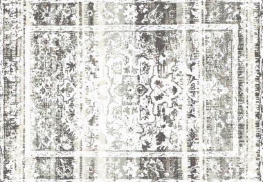 Orijinal, modası geçmiş halı tasarımı ve grunge desenli illüstrasyon 