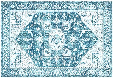 Orijinal, modası geçmiş halı tasarımı ve grunge desenli illüstrasyon 