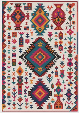 Fas ve Kabile Halısı, Halı Vektörü Tasarımı ve Resimler Yüksek çözünürlüklü Beyaz tuval üzerinde izole edilmiş