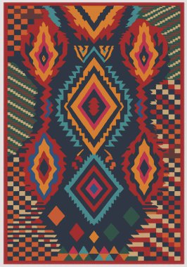 Fas ve Kabile Halısı, Halı Vektörü Tasarımı ve Resimler Yüksek çözünürlüklü Beyaz tuval üzerinde izole edilmiş