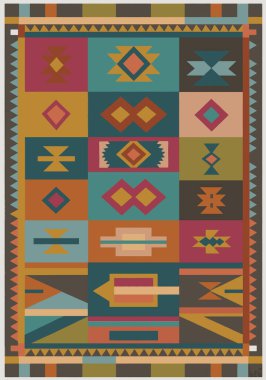 Fas ve Kabile Halısı, Halı Vektörü Tasarımı ve Resimler Yüksek çözünürlüklü Beyaz tuval üzerinde izole edilmiş