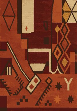 Fas ve Kabile Halısı, Halı Vektörü Tasarımı ve Resimler Yüksek çözünürlüklü Beyaz tuval üzerinde izole edilmiş