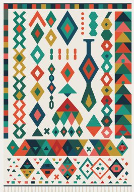 Fas ve Kabile Halısı, Halı Vektörü Tasarımı ve Resimler Yüksek çözünürlüklü Beyaz tuval üzerinde izole edilmiş