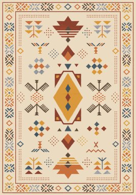 Fas ve Kabile Halısı, Halı Vektörü Tasarımı ve Resimler Yüksek çözünürlüklü Beyaz tuval üzerinde izole edilmiş