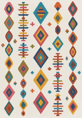 Fas ve Kabile Halısı, Halı Vektörü Tasarımı ve Resimler Yüksek çözünürlüklü Beyaz tuval üzerinde izole edilmiş