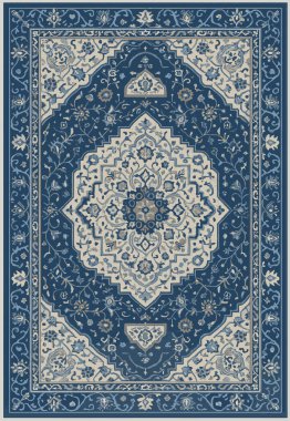 Halk sanatı, yüksek çözünürlüklü modern desenli İran Vektör Halısı 'ndan esinlenerek beyaz tuval üzerinde trend renkleri ile izole edilmiştir.